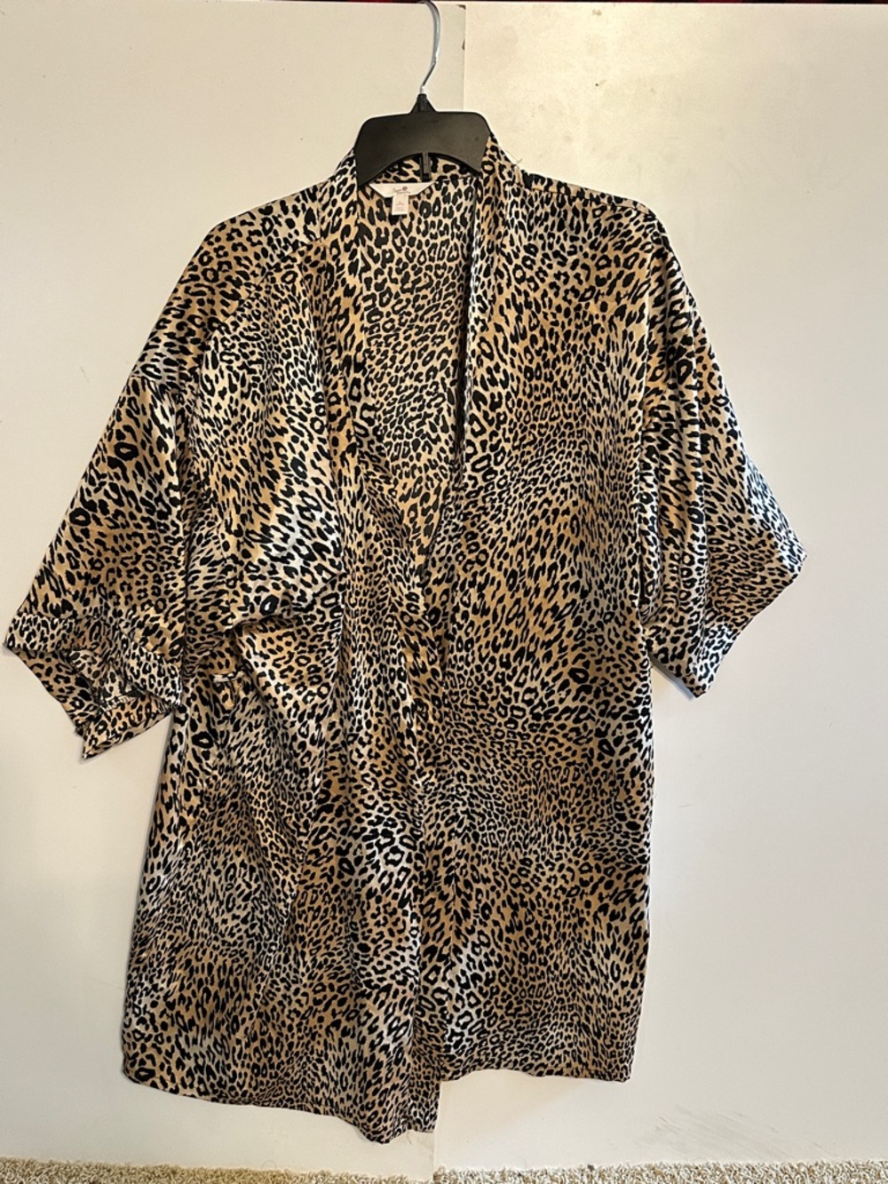 Men's Leopard Print Shirt - Tan and Black Short Sleeve cover up